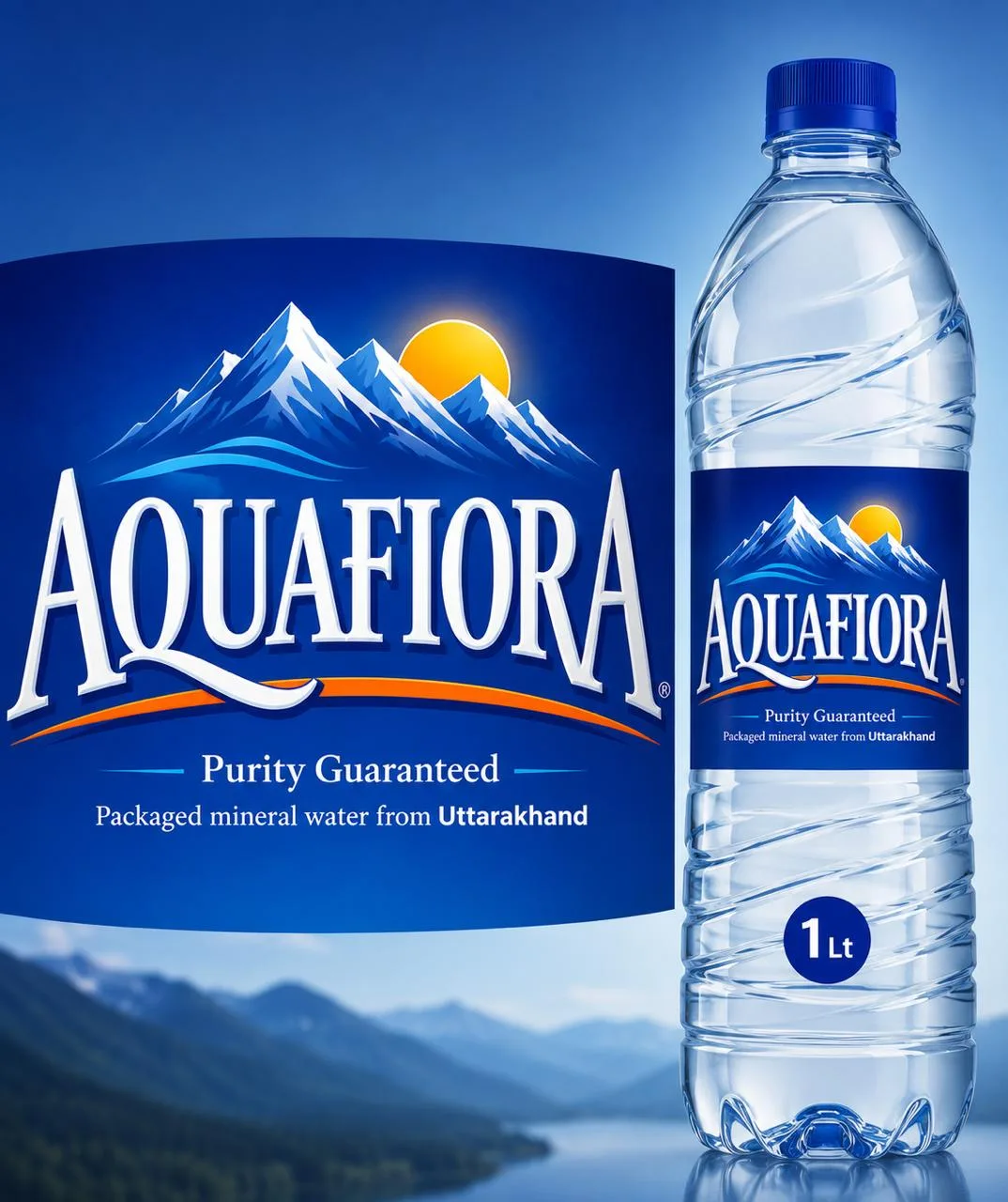 Aquafiora one litre packaged water bottle