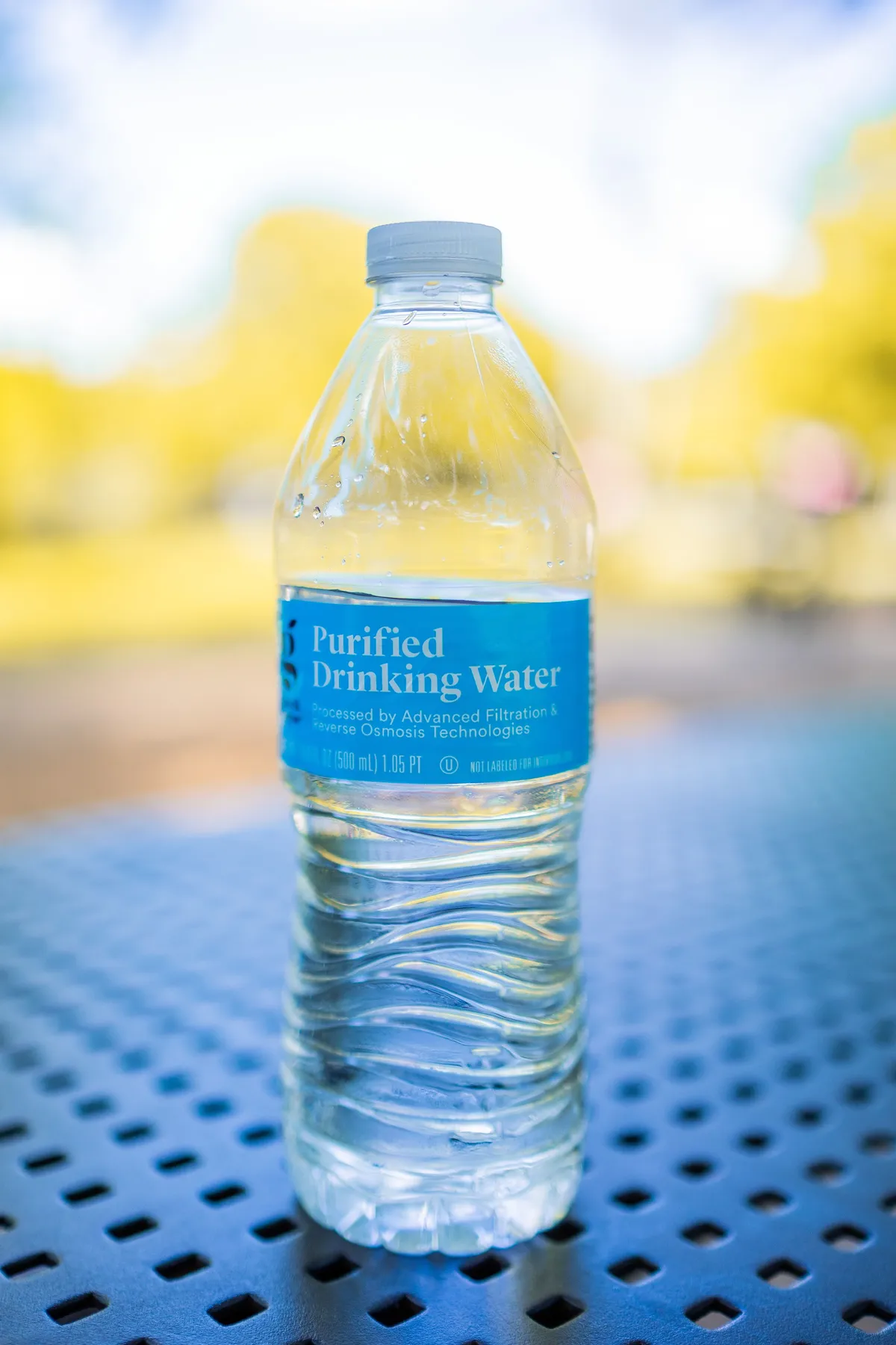 Representative packaged drinking water bottle